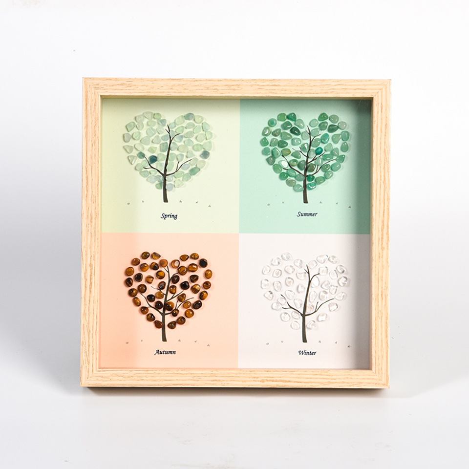 Seasonal Trees Picture Frame Decoration With Crystal Stone